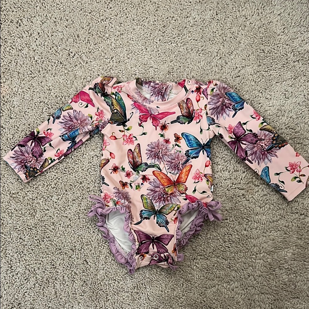 Posh Peanut Butterfly Print Kids One Piece